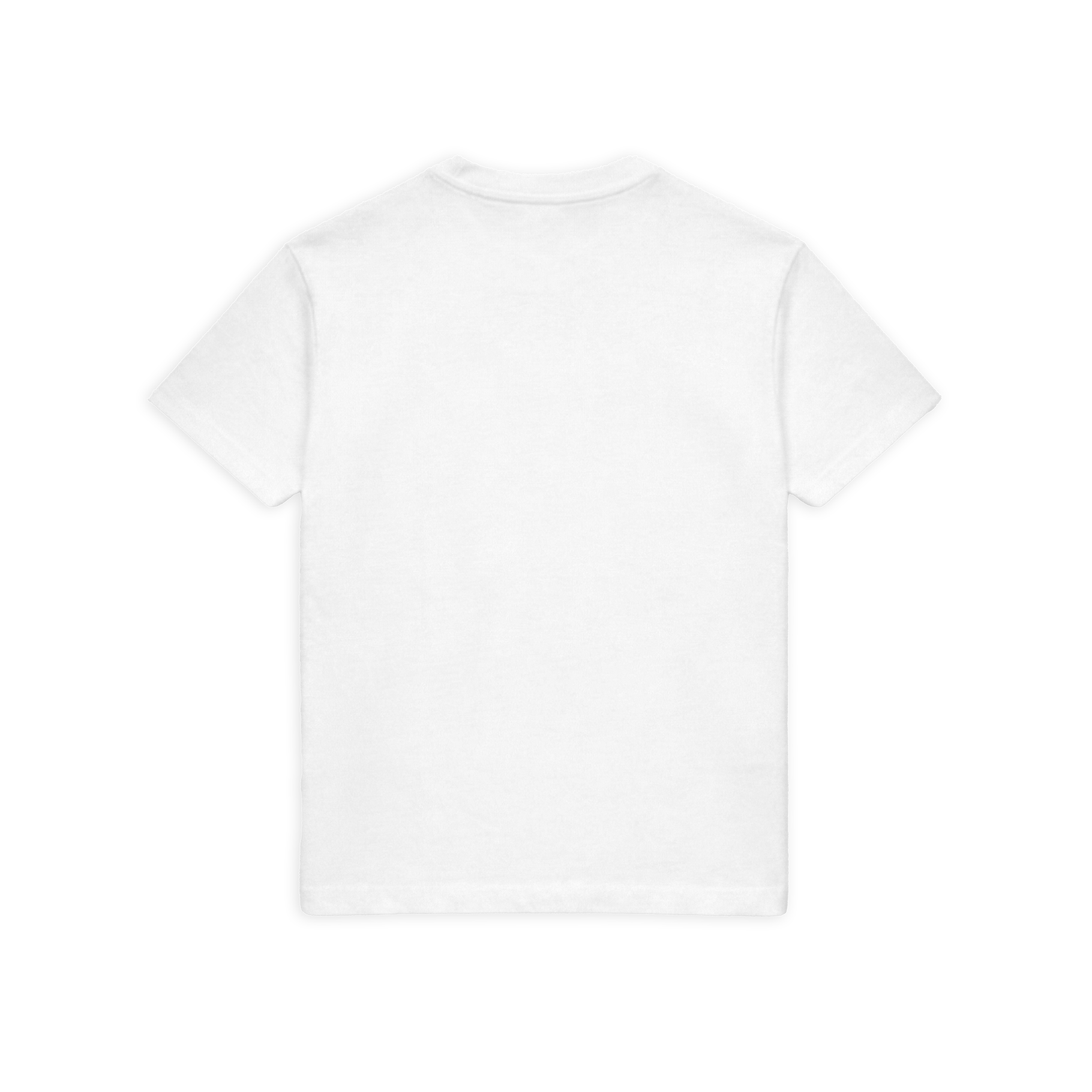 White T-shirt with crew neck and clean back without print.