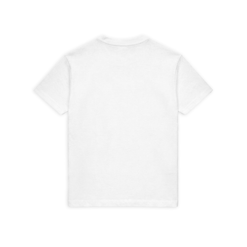 White T-shirt with crew neck and clean back without print.